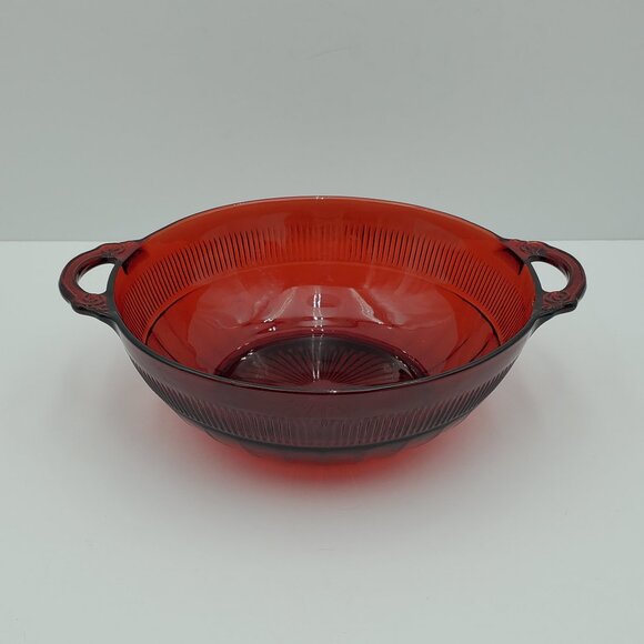 Anchor Hocking Coronation Royal Ruby Bowl Ruby Red Glass Bowl Open Candy Dish - Picture 2 of 6